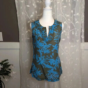 Eddie Bauer Sleeveless Top, Cotton/Silk Blend, Lightweight, Size S